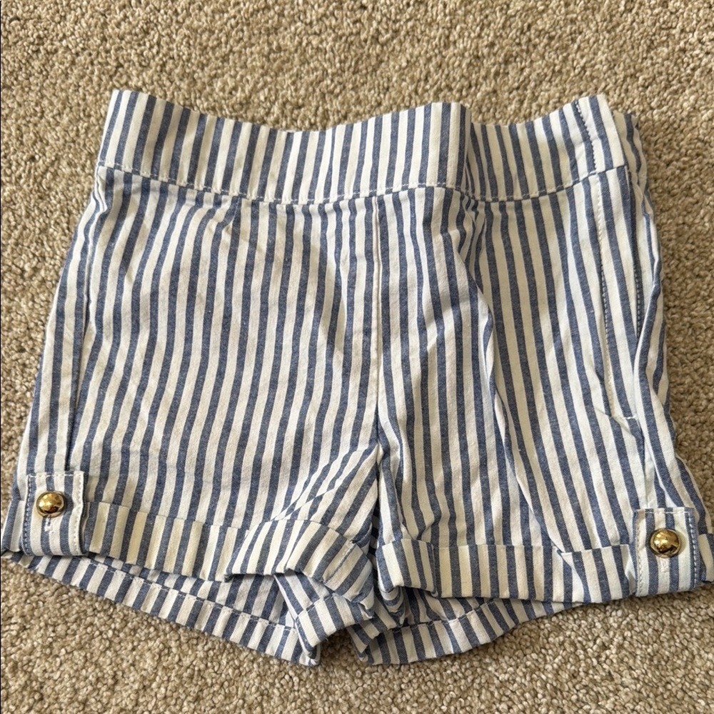 Janie and Jack Striped Blue and White girls seersucker Shorts
